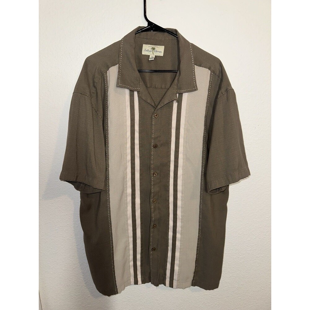 Island Shores Men’s XXL Striped Button Down Short Sleeve Shirt